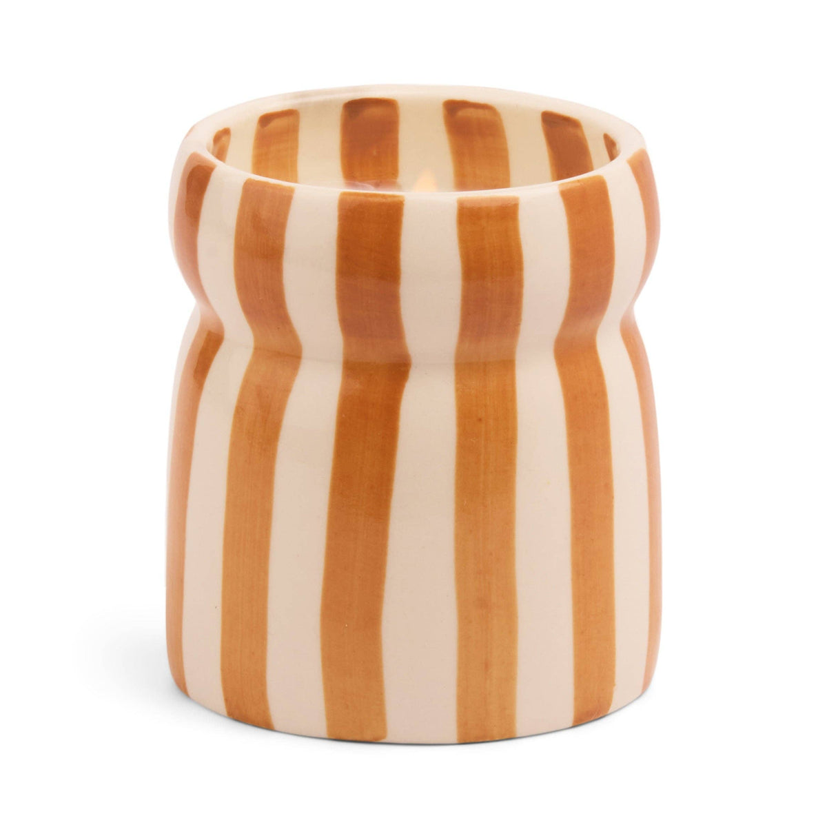 Cabana 6.5oz/184g Rust Striped Ceramic Candle - Sienna Sunset Boxed