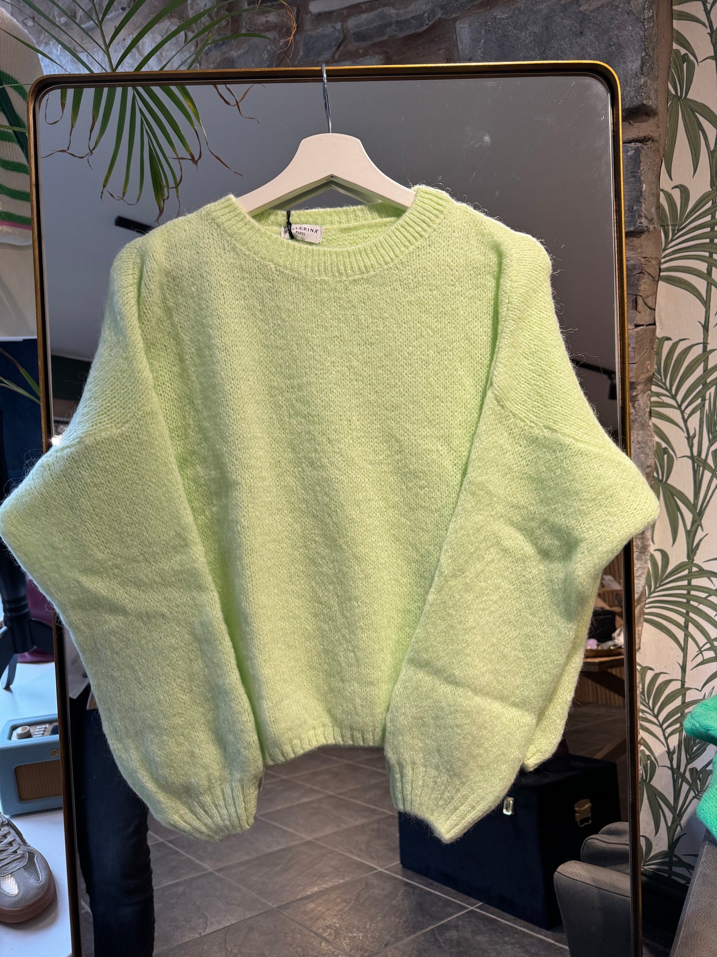 Bellerina Mohair Balloon Sleeve Jumper Mint Green