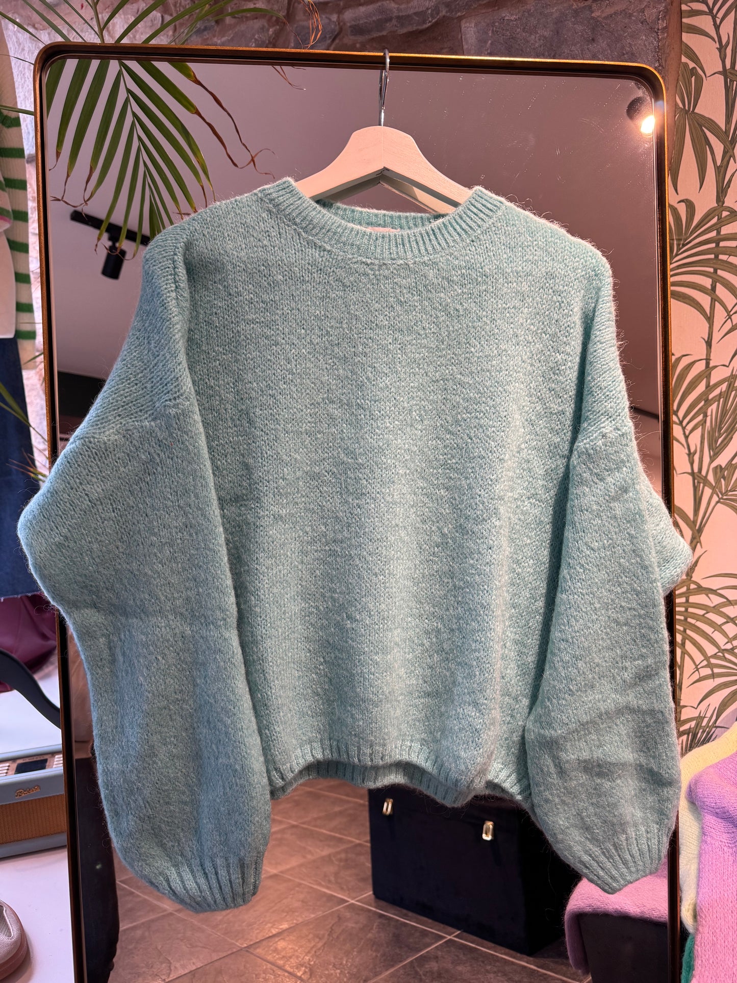 Bellerina Mohair Balloon Sleeve Jumper Sea Spray