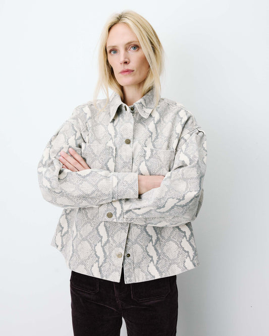 ADRIANA PRINTED DENIM SHIRT
