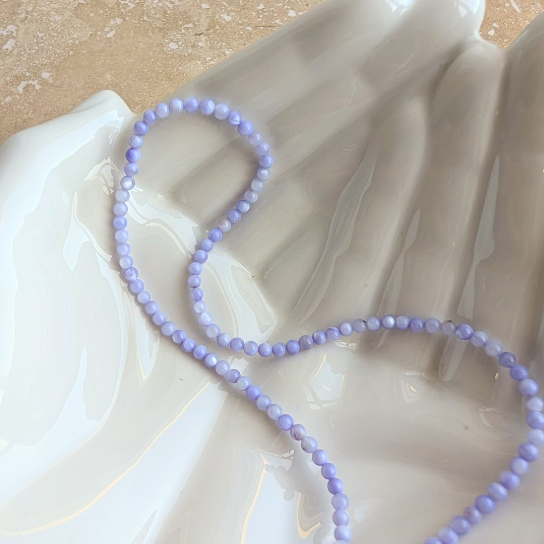 Everyday Mini Beaded Necklace: Raspberry
