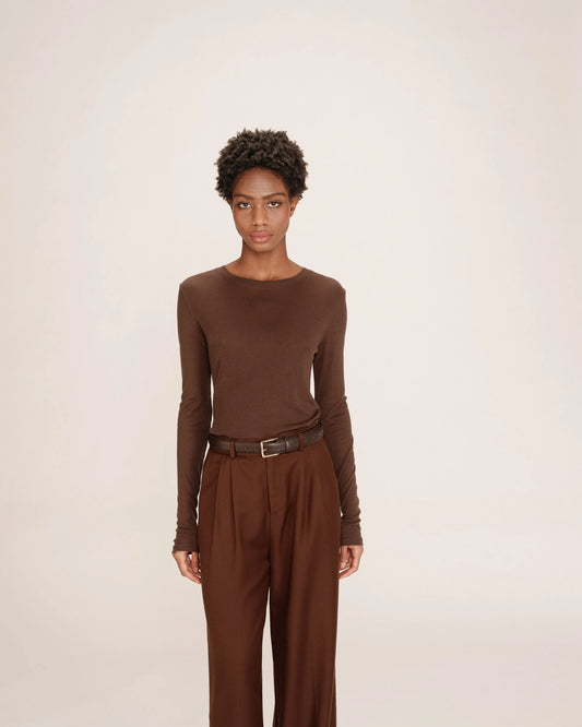 TONI BROWN SHEER JERSEY TOP