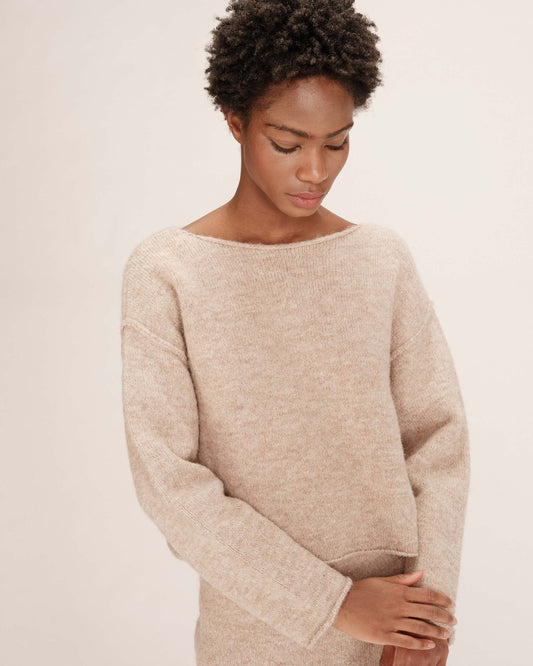 TAMINO LOOSE SWEATER TAUPE
