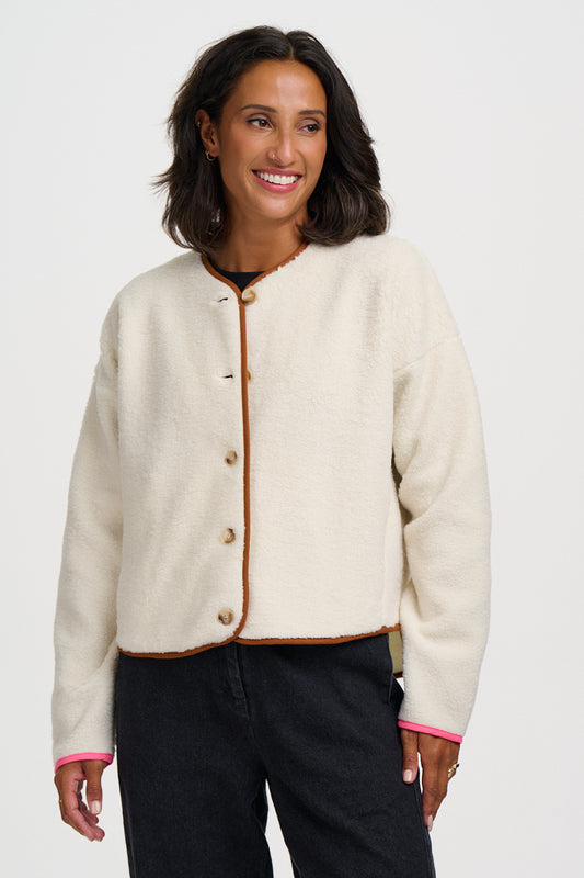 Alana Button Fleece - Off White