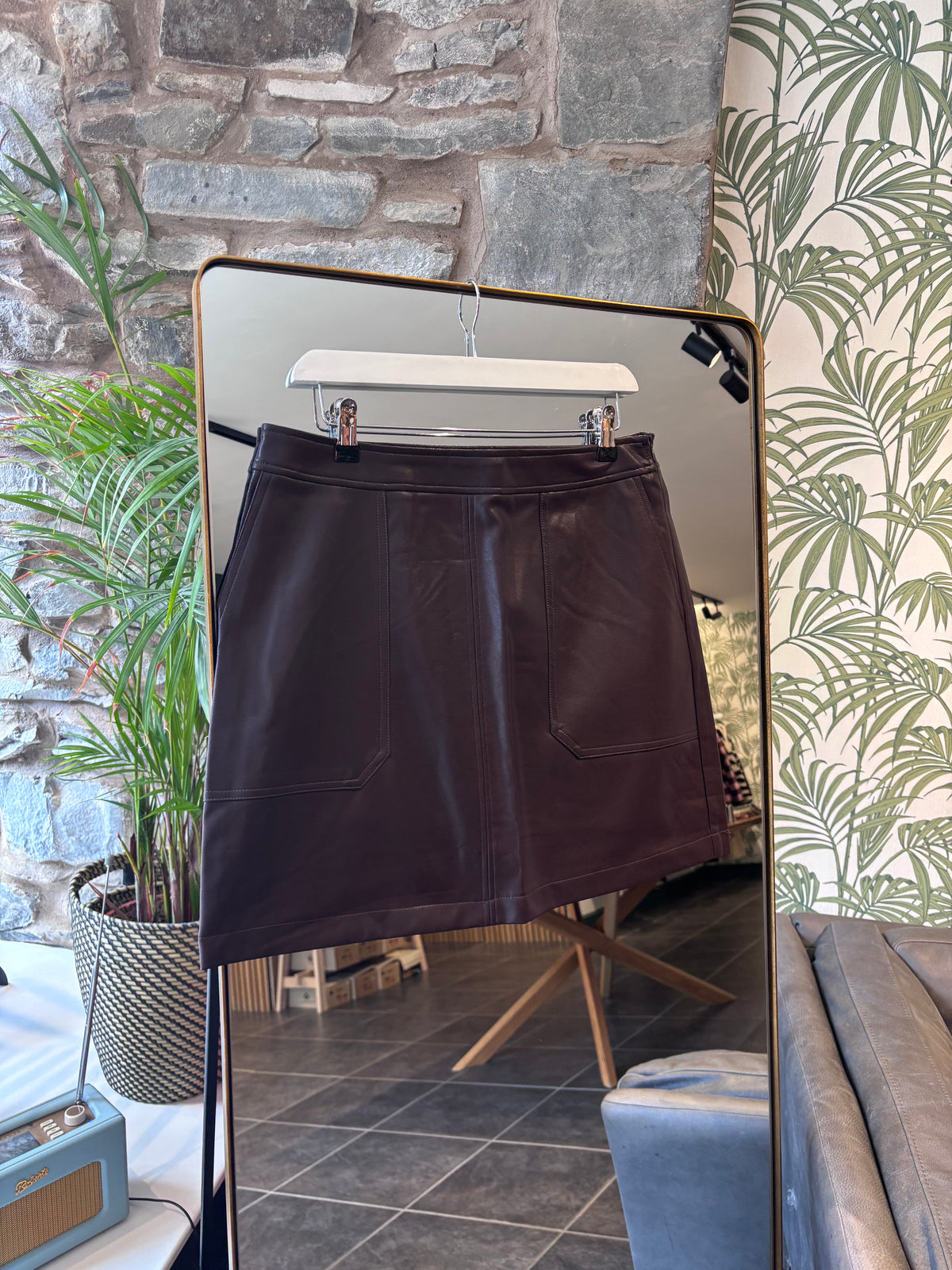 NUCILLI PU MINI SKIRT - Chocolate Plum