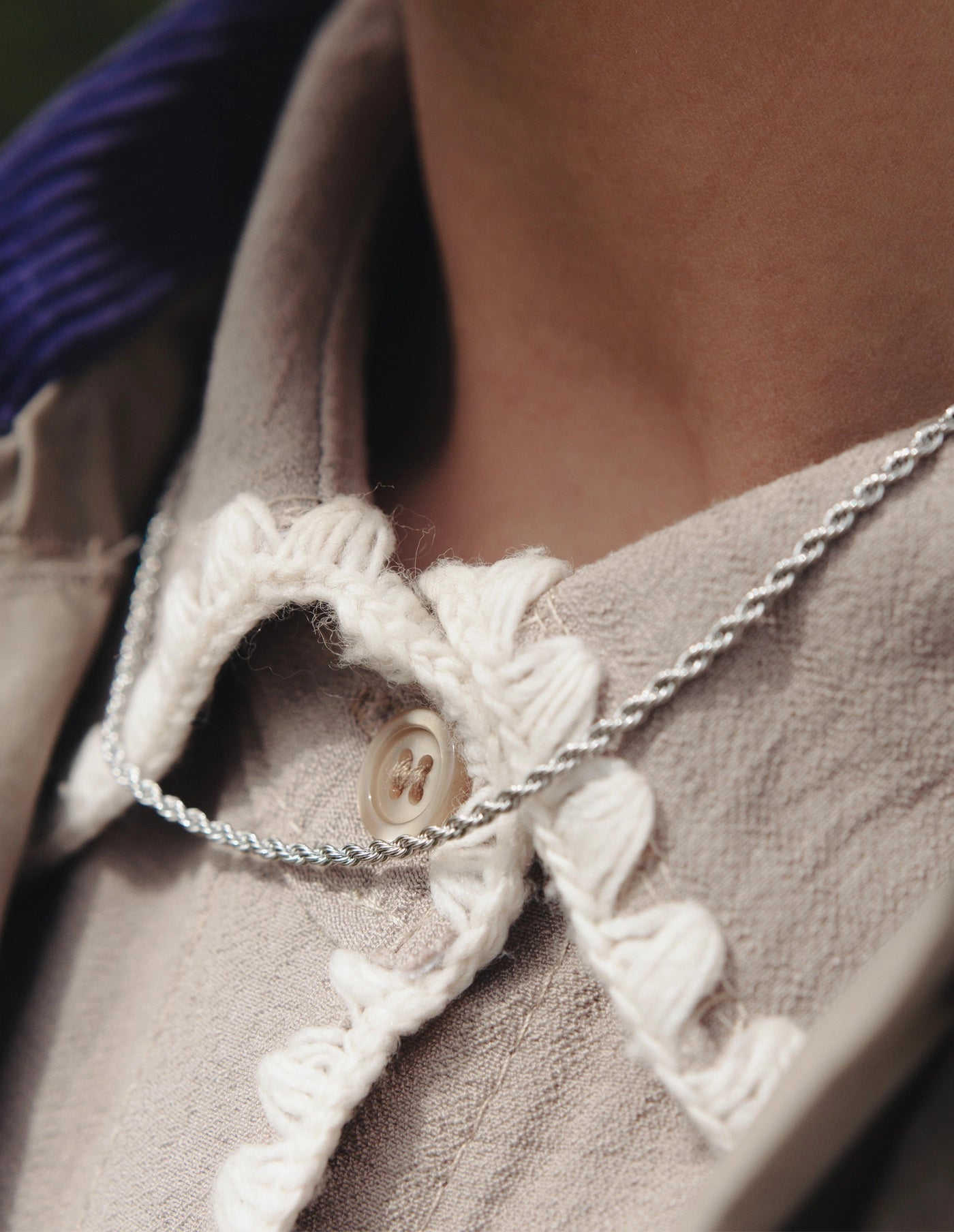 Silver Rope Twist Chain Necklace