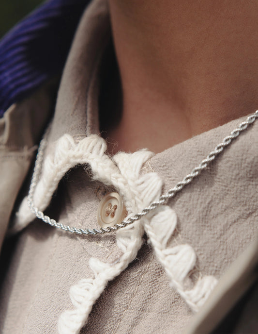 Silver Rope Twist Chain Necklace