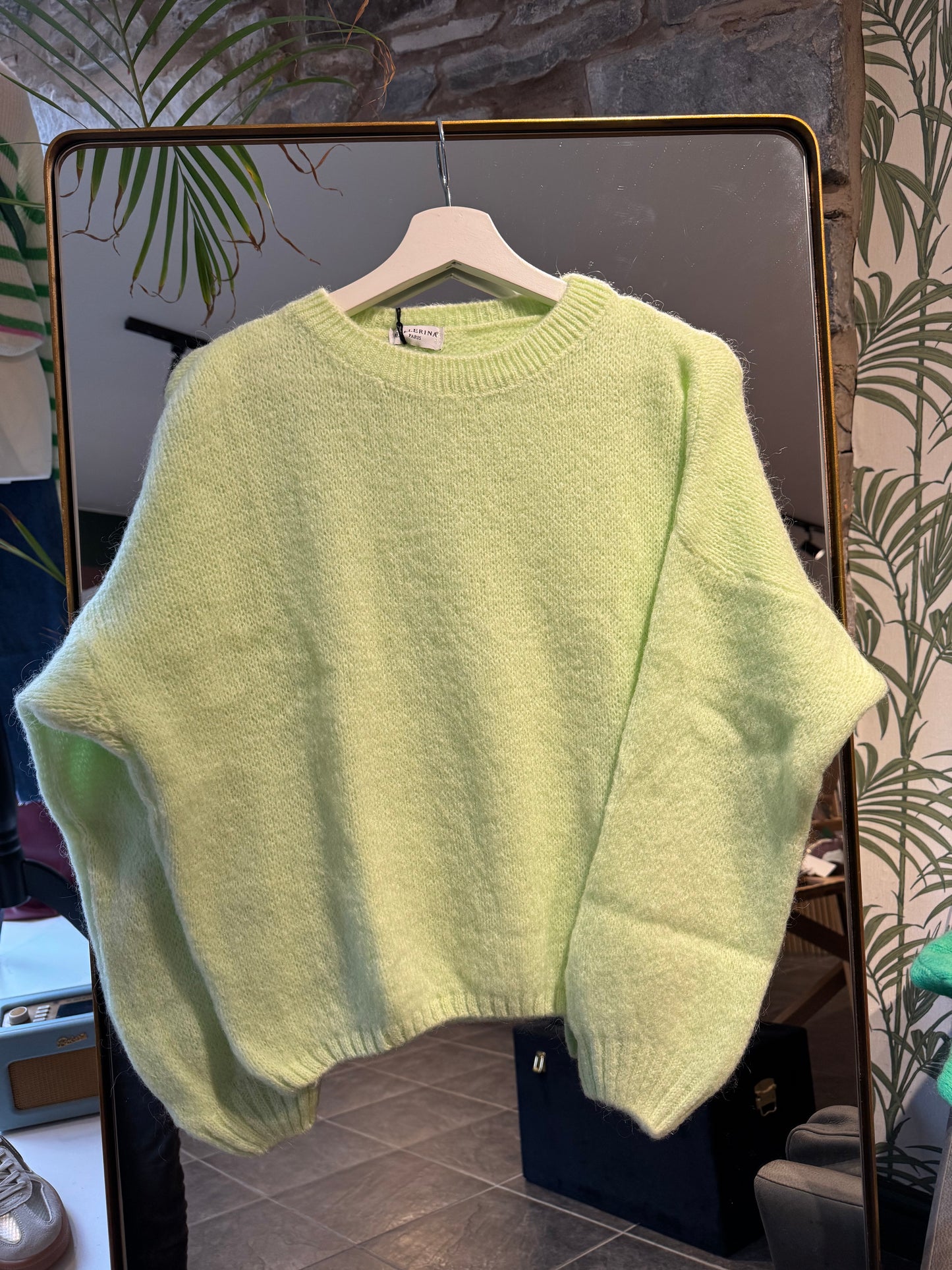Bellerina Mohair Balloon Sleeve Jumper Mint Green