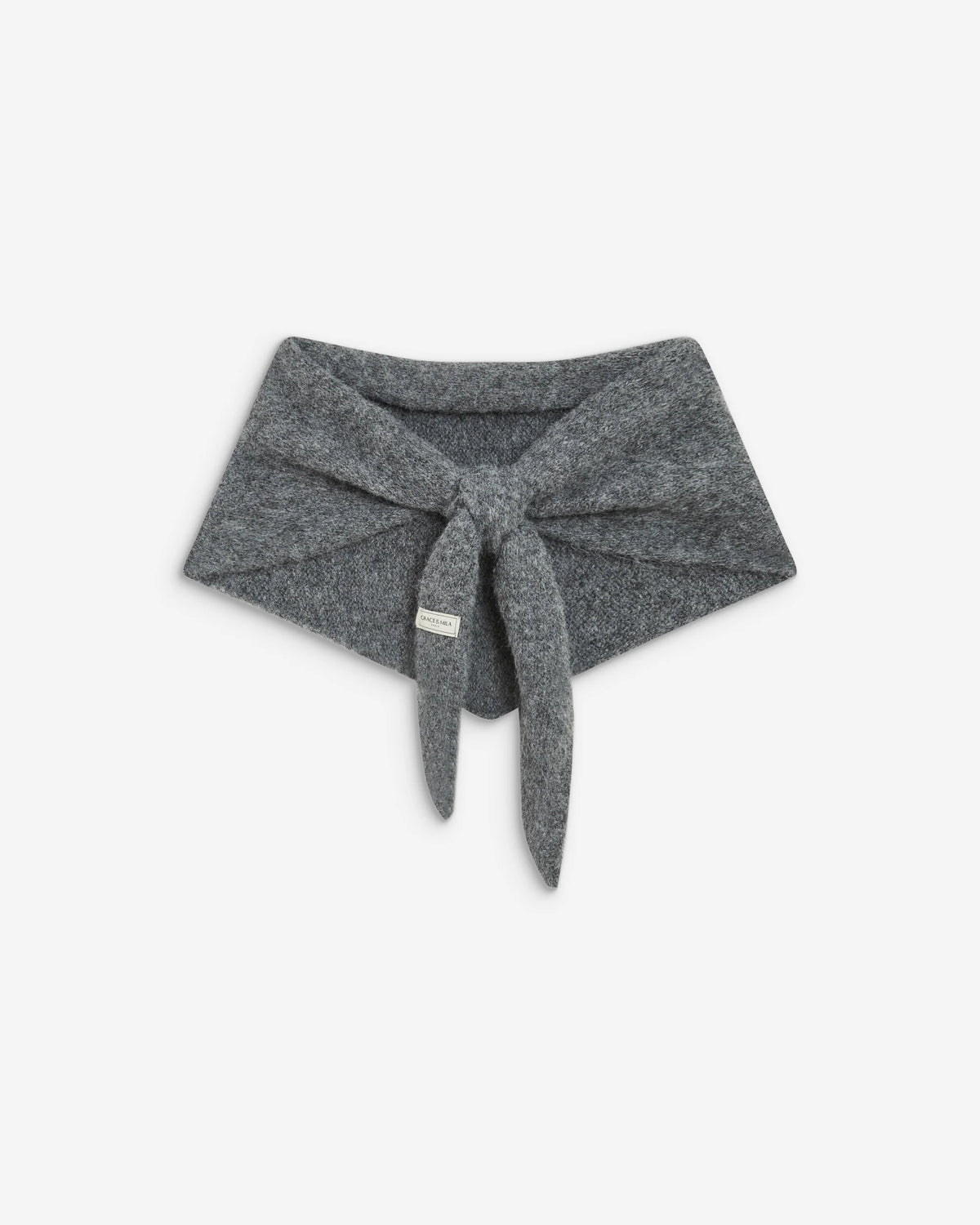 KNITTED TRIANGLE SCARF CHARCOAL BONNIE