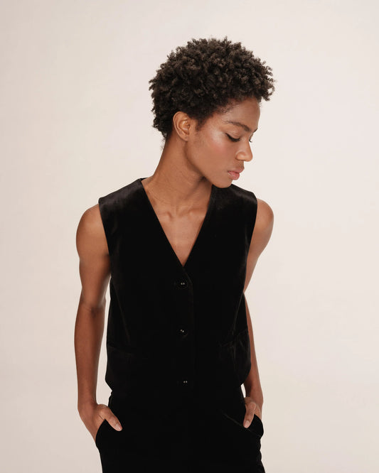 TOTEM VELVET WAISTCOAT BLACK