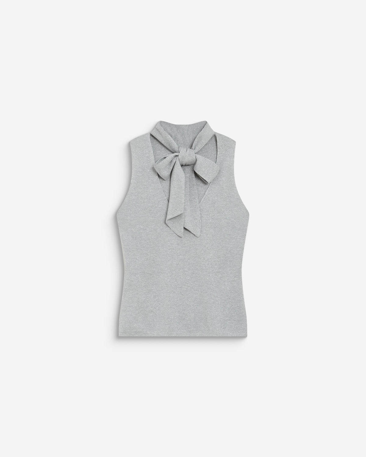 HIGH-NECK SLEEVELESS TOP SILVER BAILEY