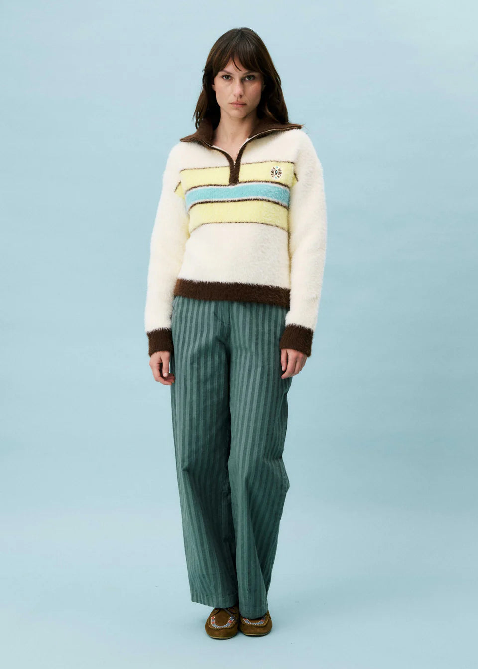 SYLVAINE TROUSERS, WATER GREEN