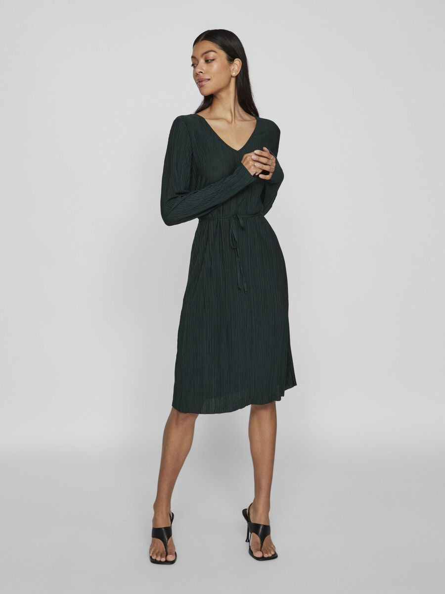 VIPLISA V-NECK MIDI DRESS