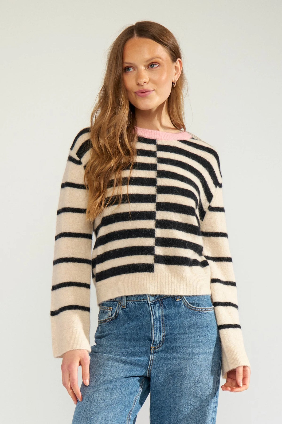 NURIETTE BLOCK STRIPE PULLOVER