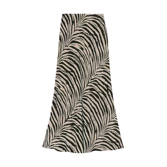 Satin Slip Skirt in Zebra Print