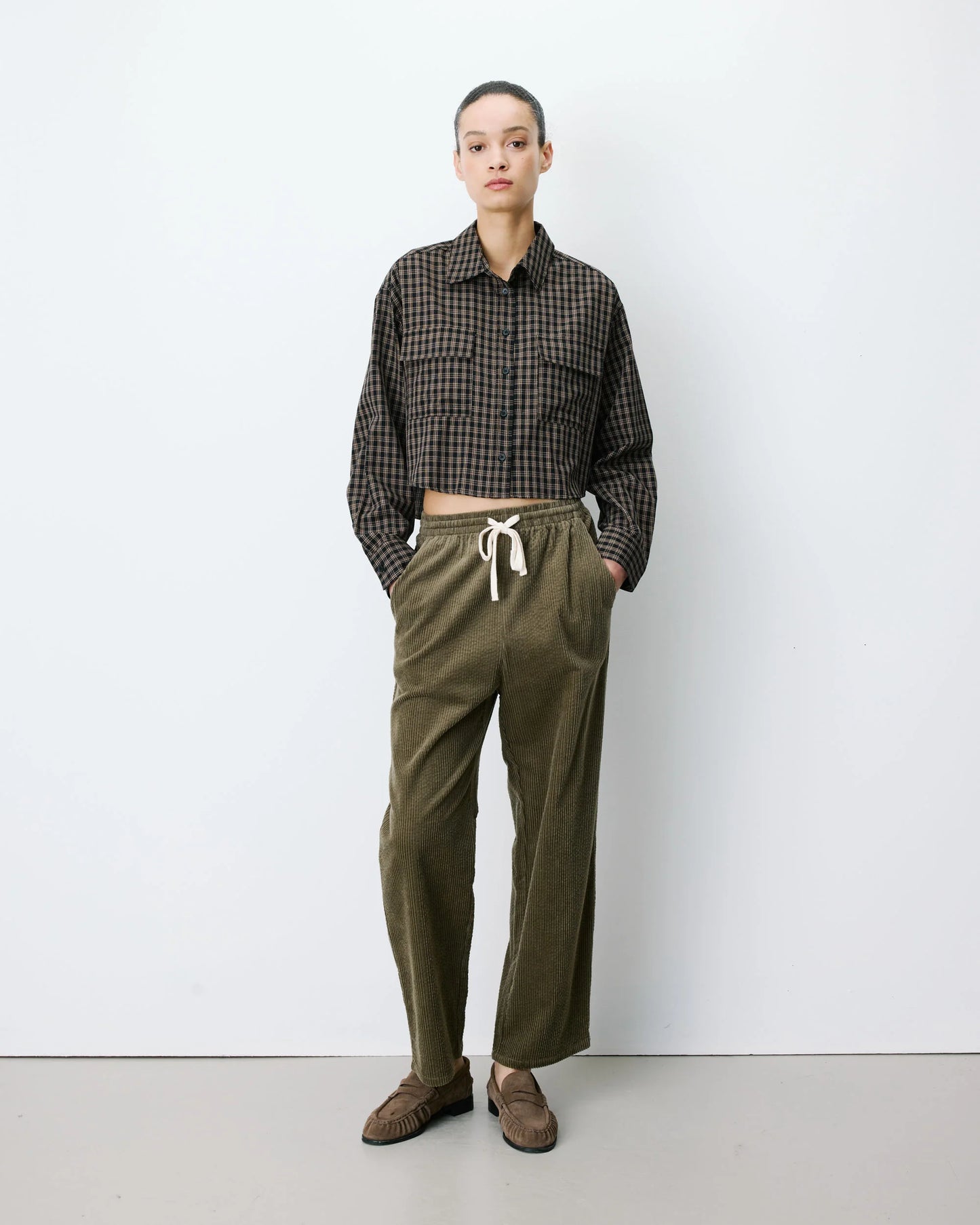 AZELLE BOXY CROPPED SHIRT