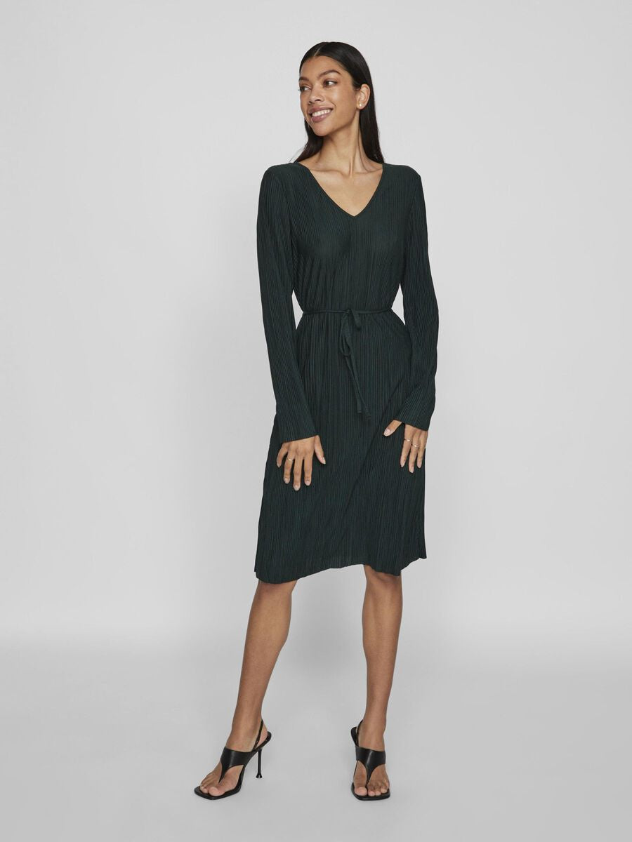 VIPLISA V-NECK MIDI DRESS