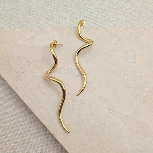 Everyday Gold Statement Swirl Earrings