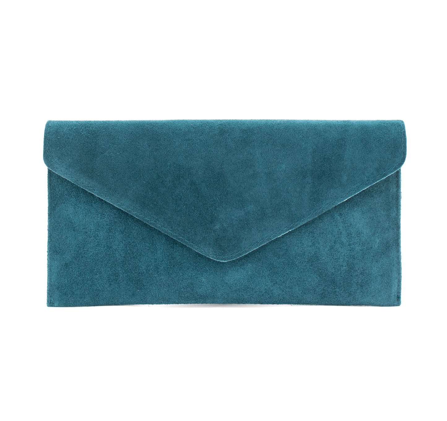 Suede Leather Envelope Clutch