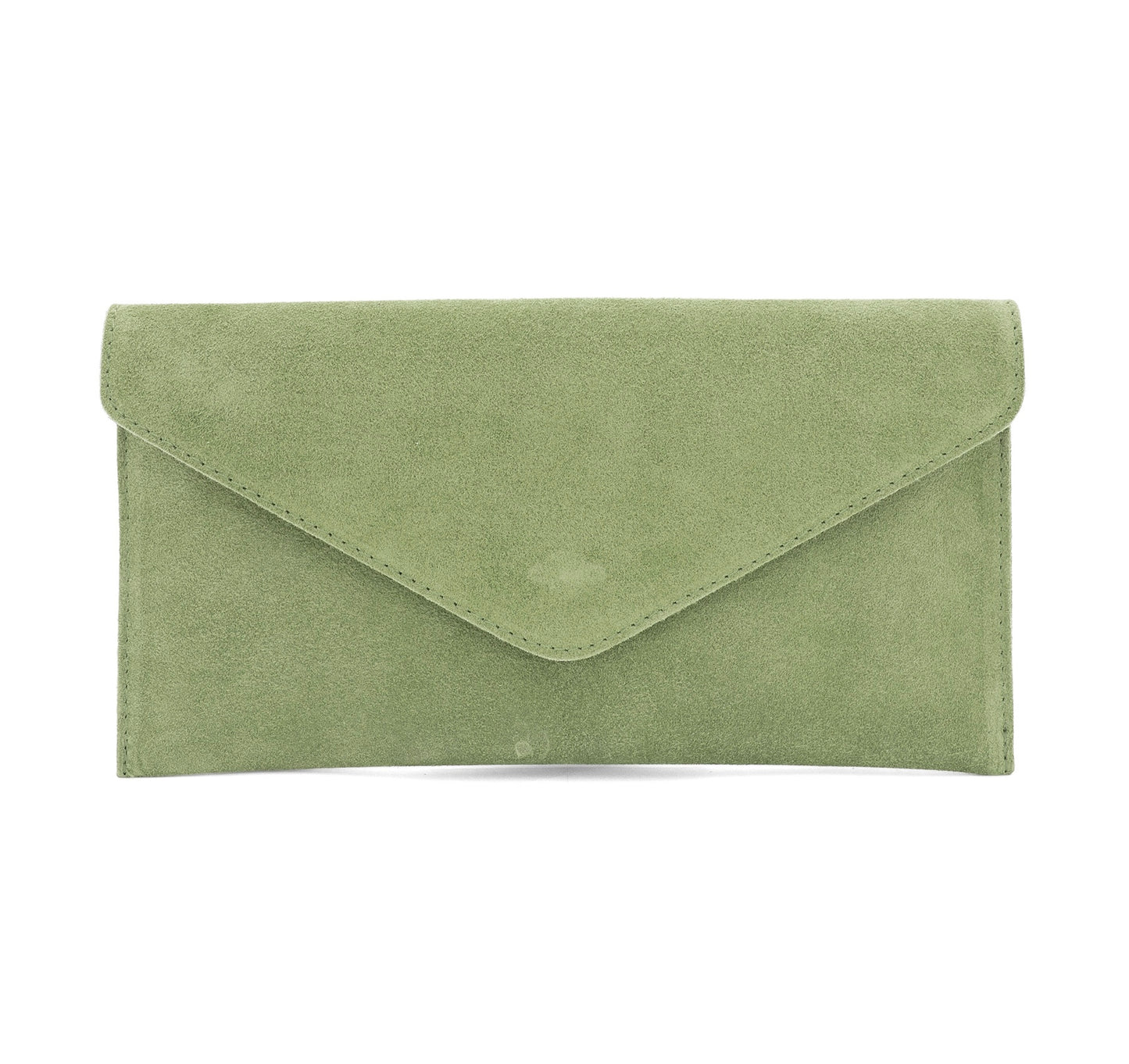 Suede Leather Envelope Clutch