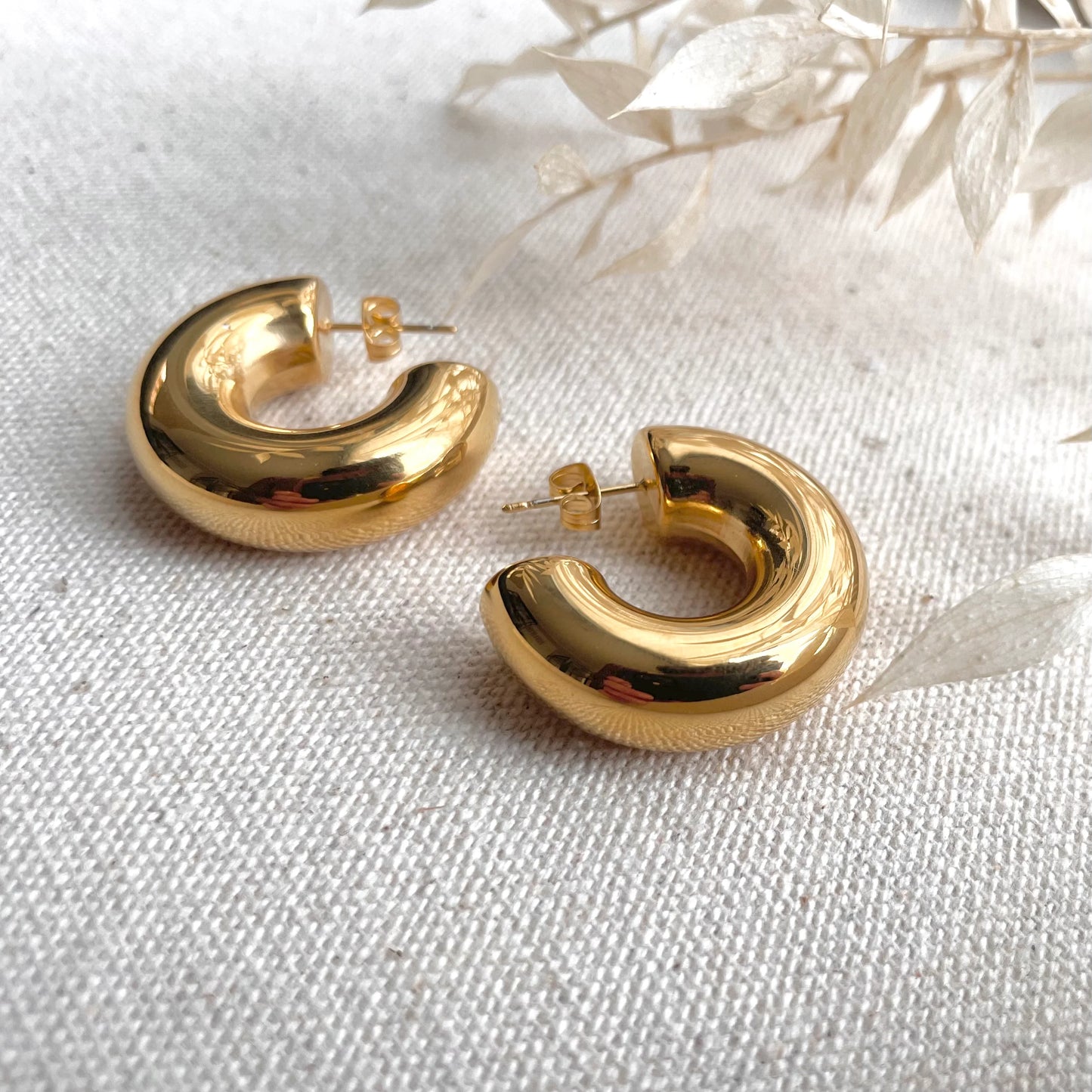 Lightweight Chunky Gold Hoops