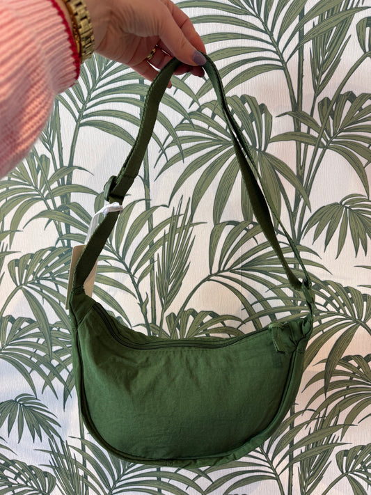 Nylon Half Moon Crossbody