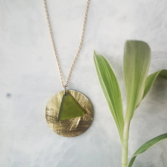 Green Triangle Necklace