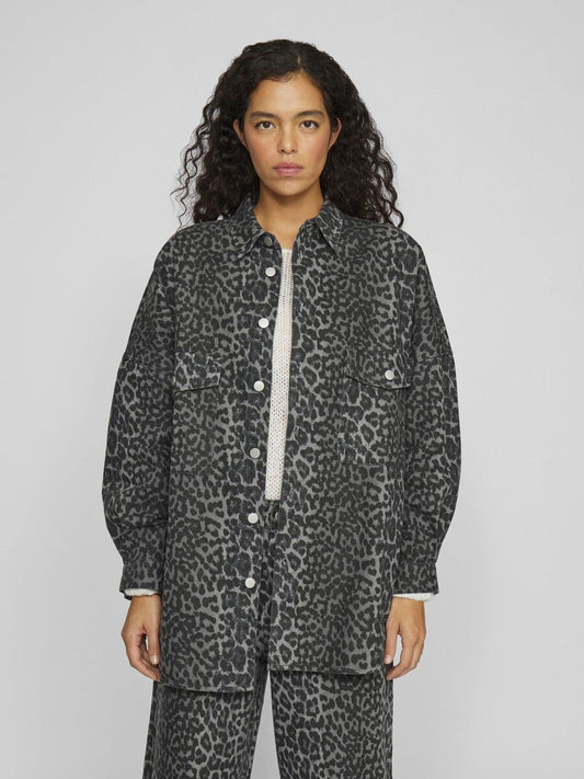 VIMALOU OVERSIZED LEOPARD PRINT SHIRT