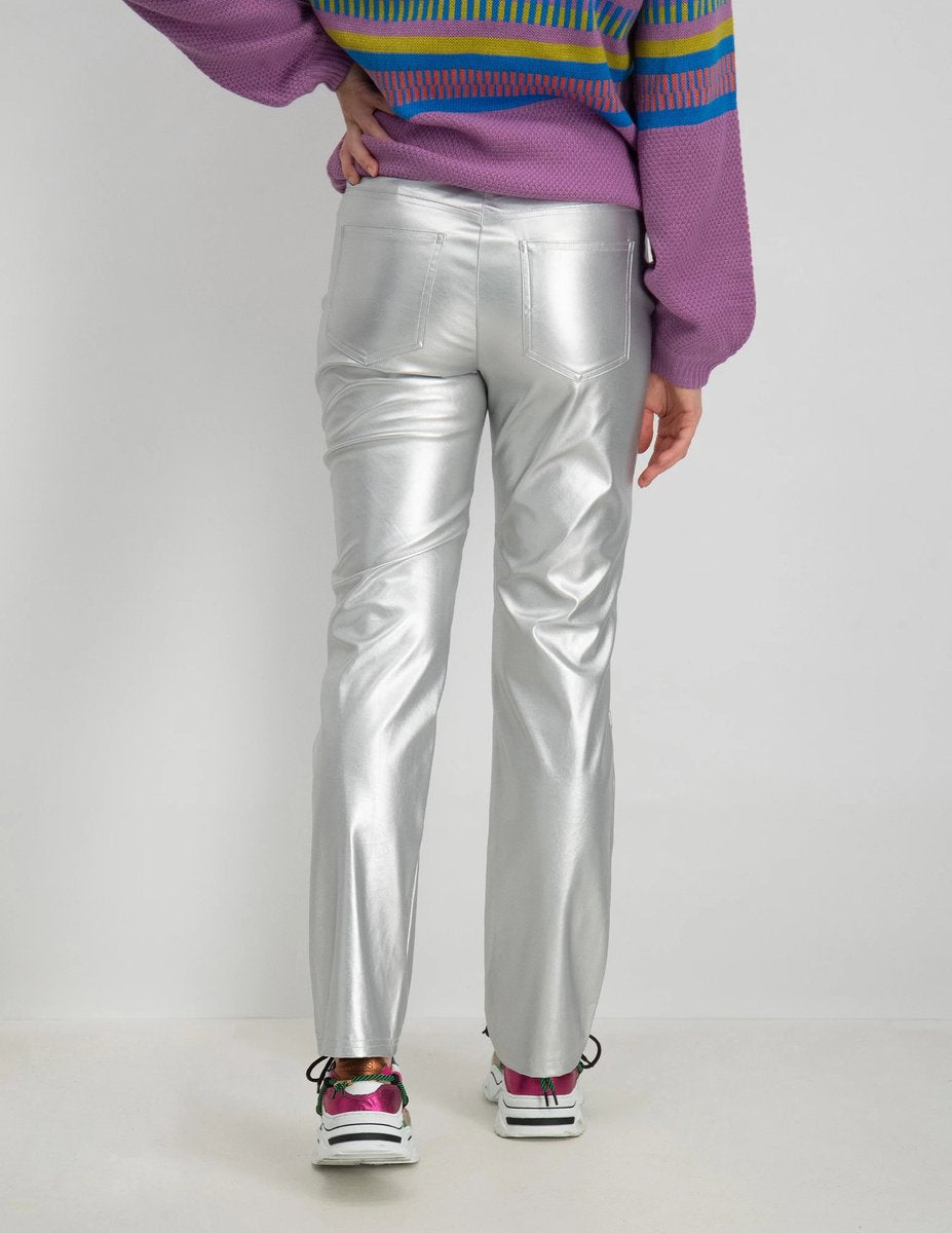 ONLJACI-LILO METAL FAUX LEATHER TROUSERS