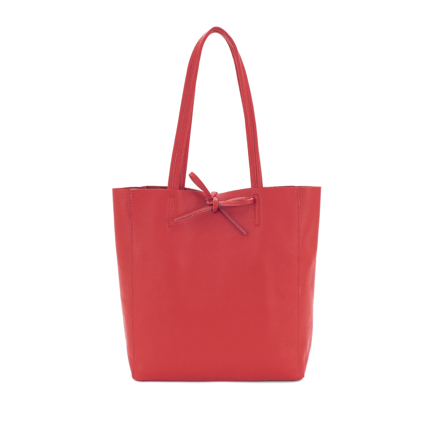 Leather Shopper Small Red