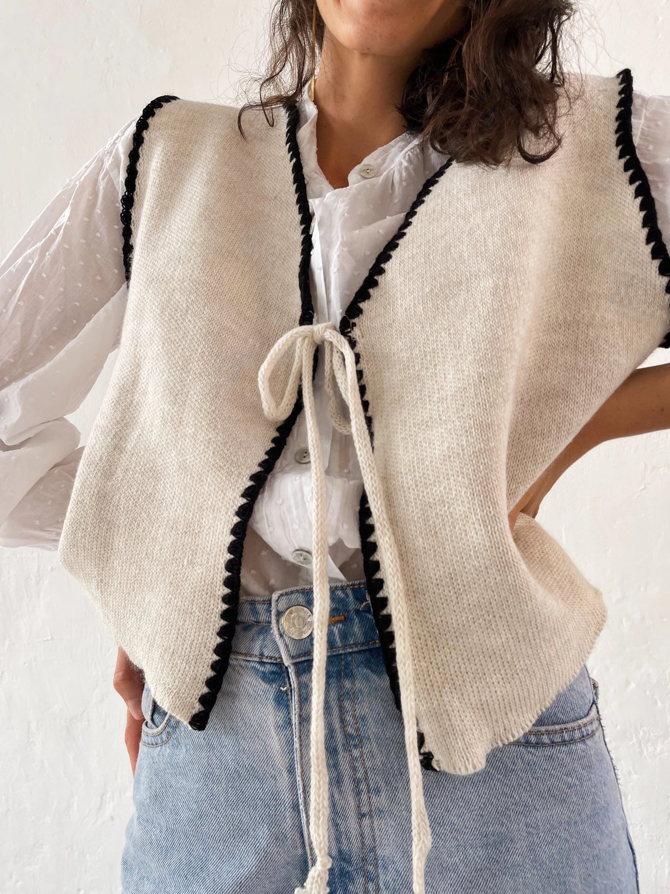 Beige Knit Vest