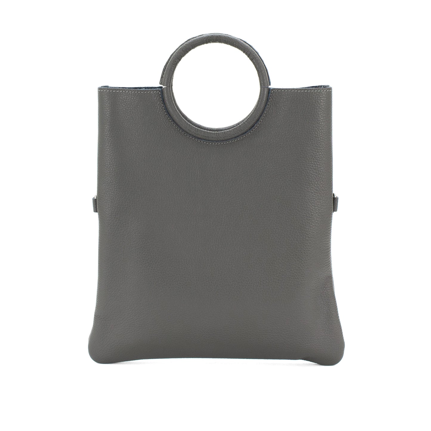 Leather Circle Handle Handbag