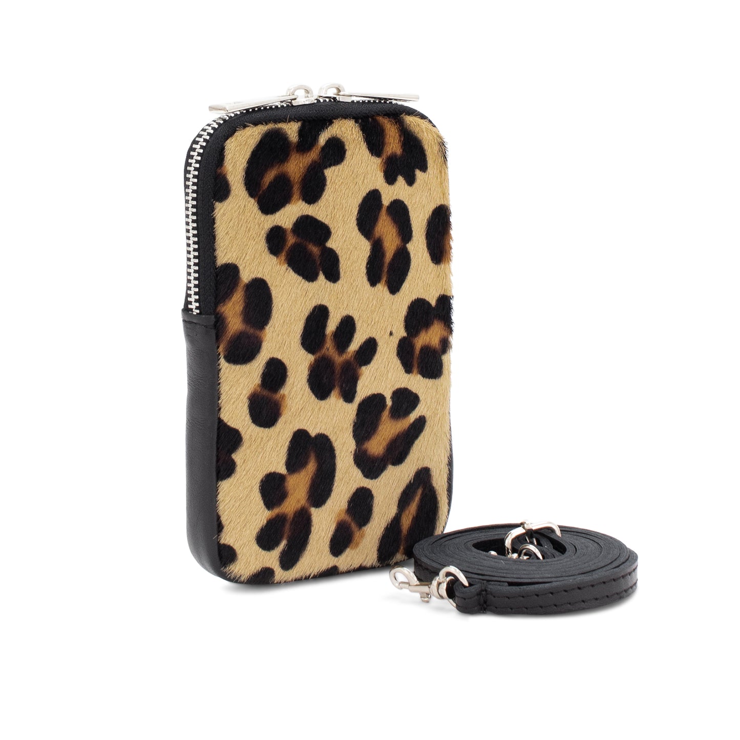 Animal Print Leather Phone Pouch Crossbody Bag