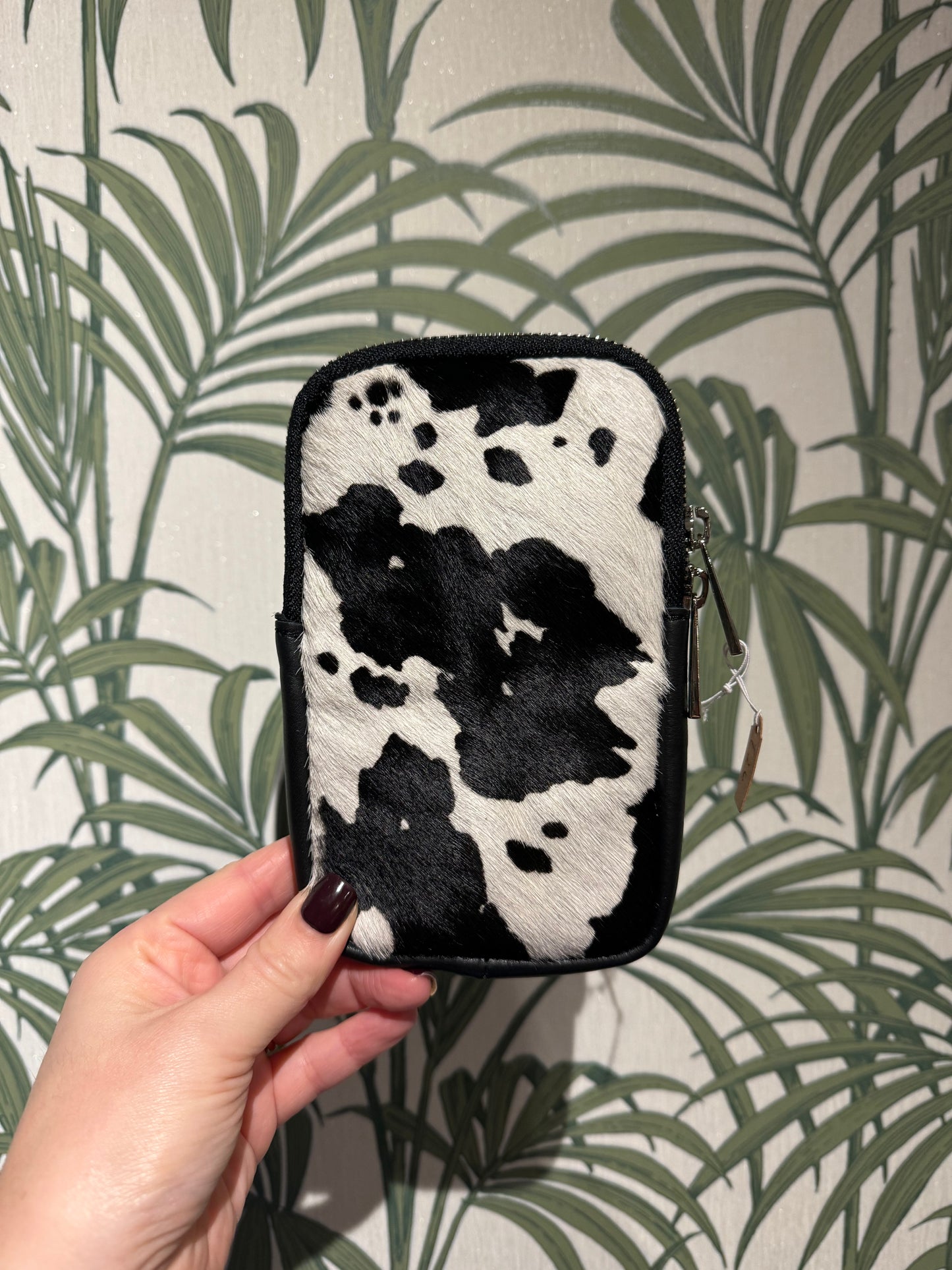 Animal Print Leather Phone Pouch Crossbody Bag