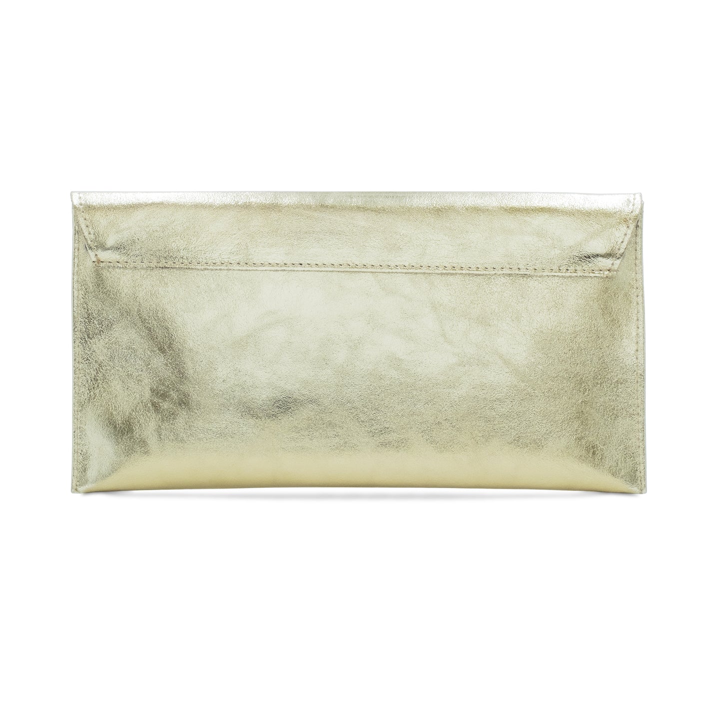 Metallic Leather Envelope Clutch