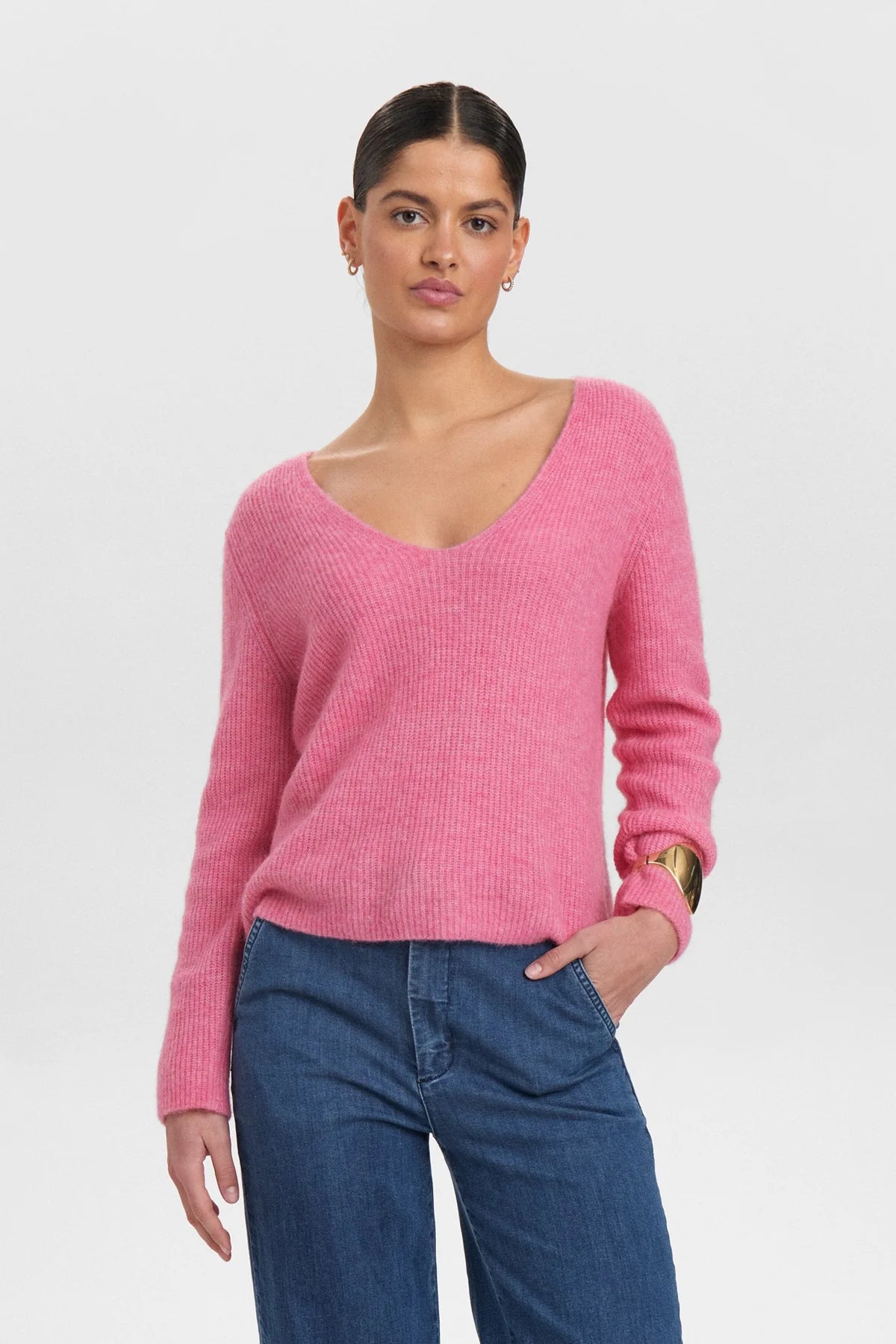 NURIETTE RIB V-NECK PULLOVER