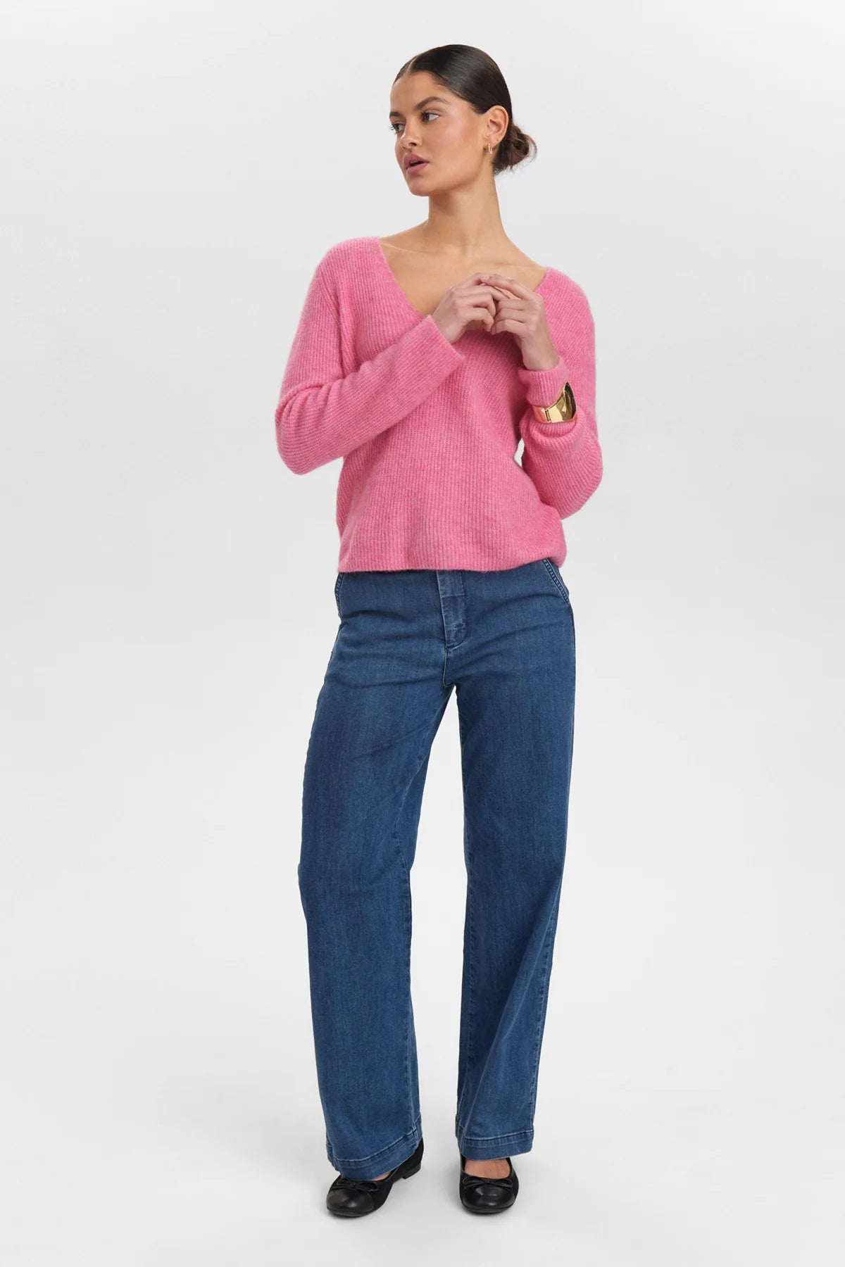 NURIETTE RIB V-NECK PULLOVER