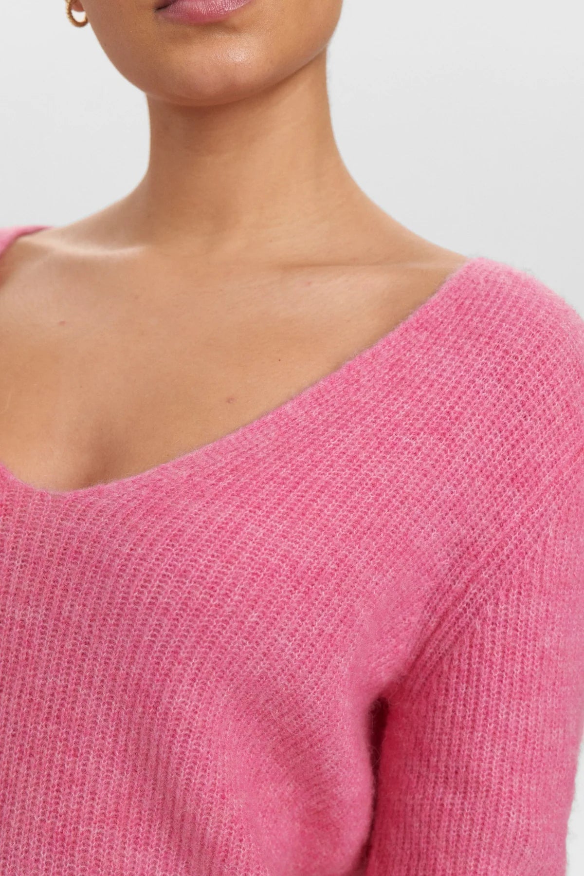 NURIETTE RIB V-NECK PULLOVER