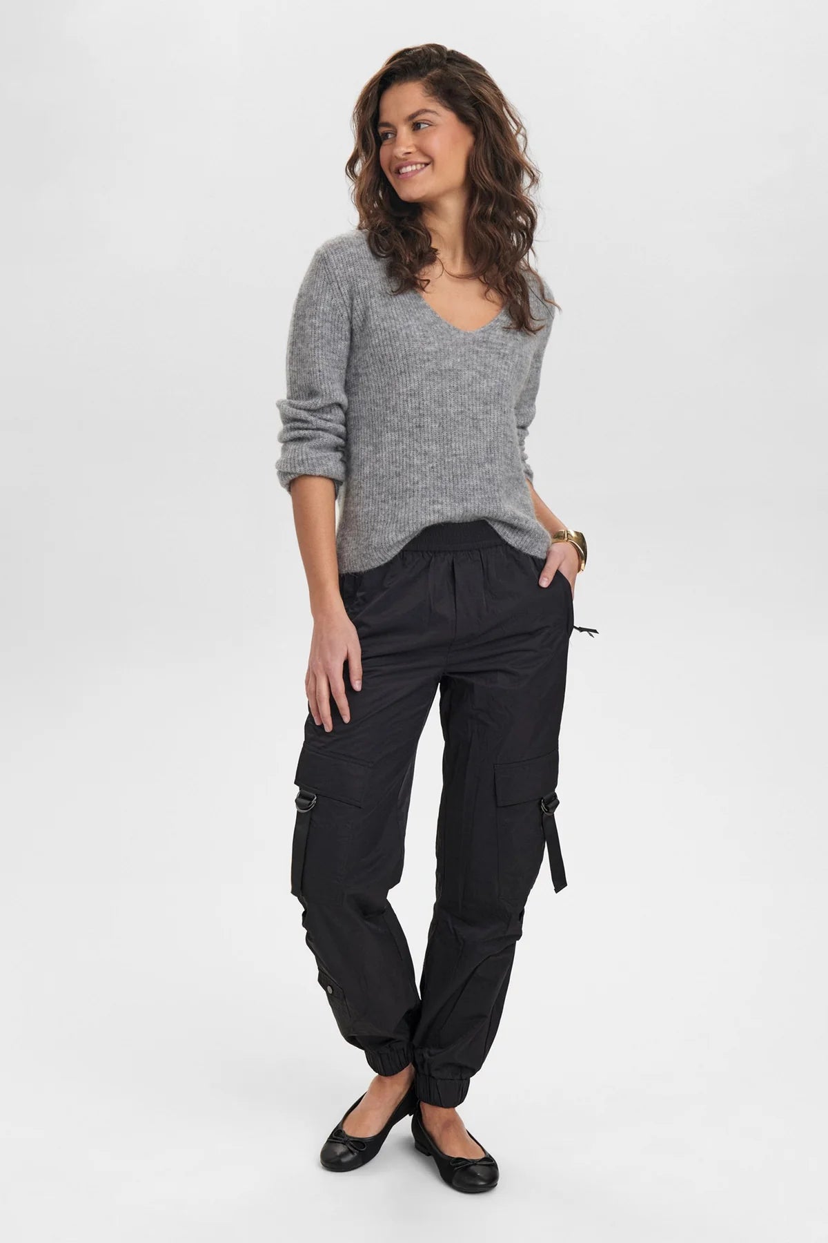 NURIETTE RIB V-NECK PULLOVER