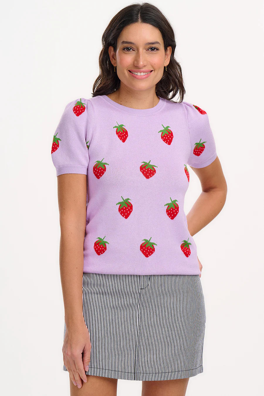 Dominique Knit Top - Lilac, Summer Strawberry