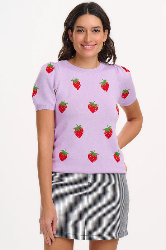 Dominique Knit Top - Lilac, Summer Strawberry