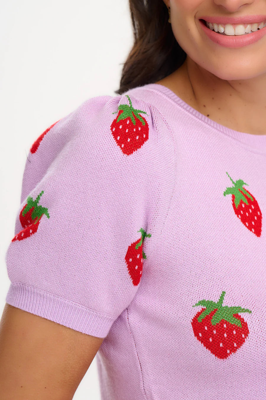 Dominique Knit Top - Lilac, Summer Strawberry