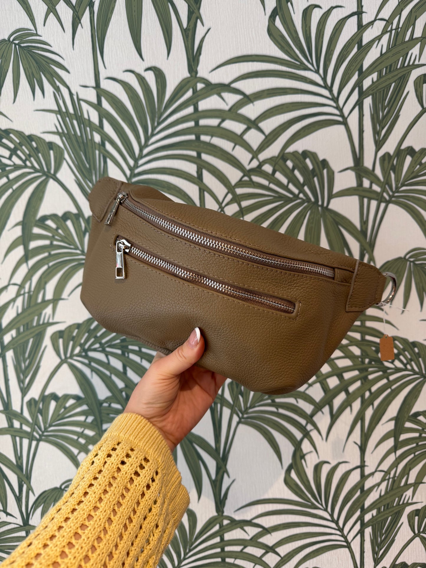 Leather Sling Bag with Purse
