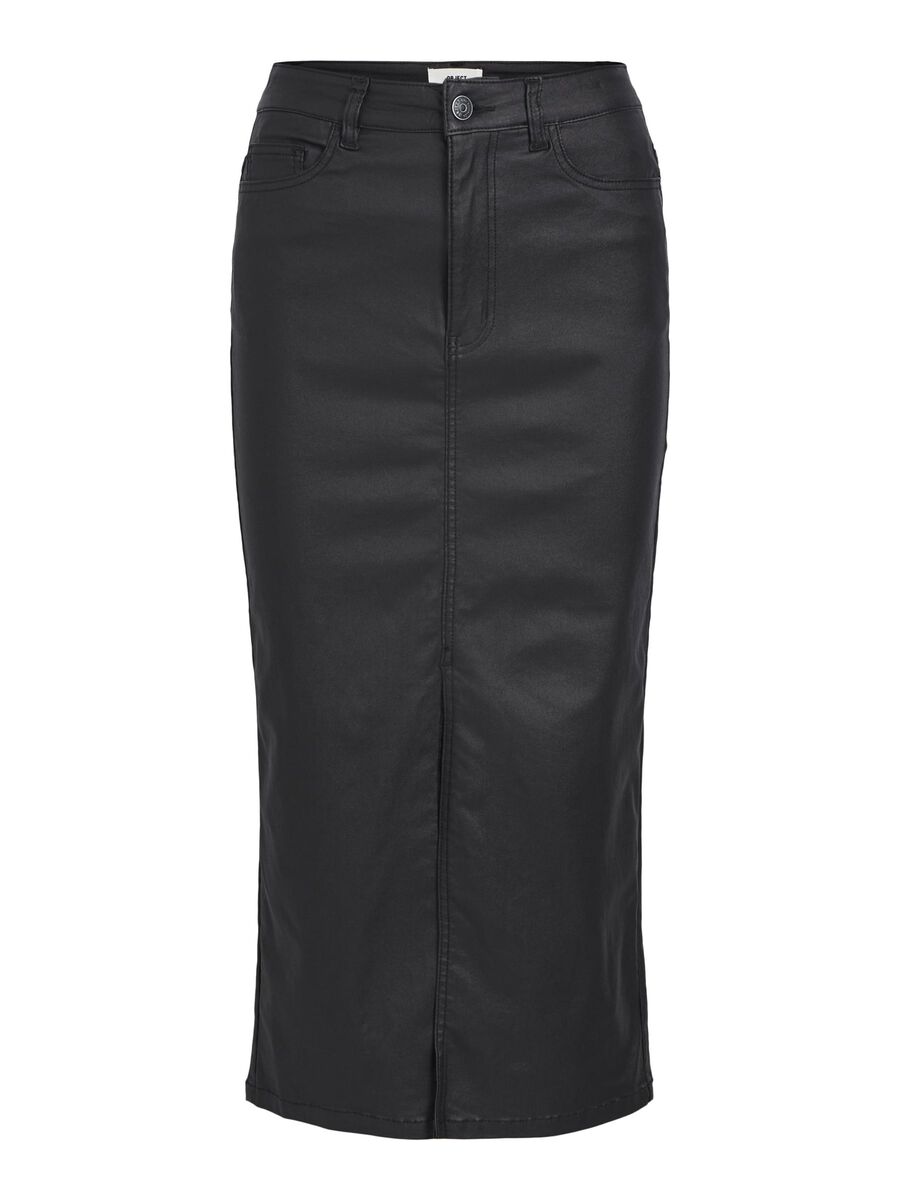 OBJNAYA COATED MIDI SKIRT