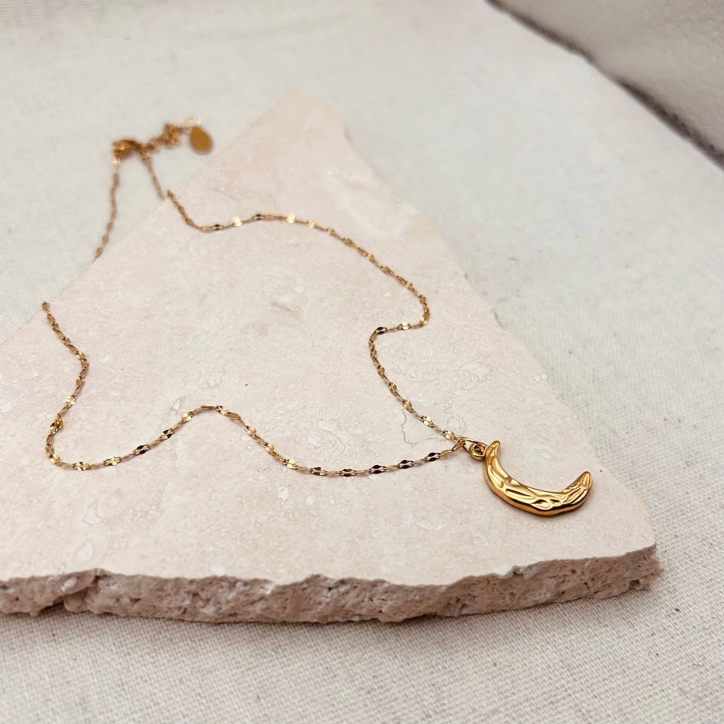 Everyday Hammered Moon Necklace