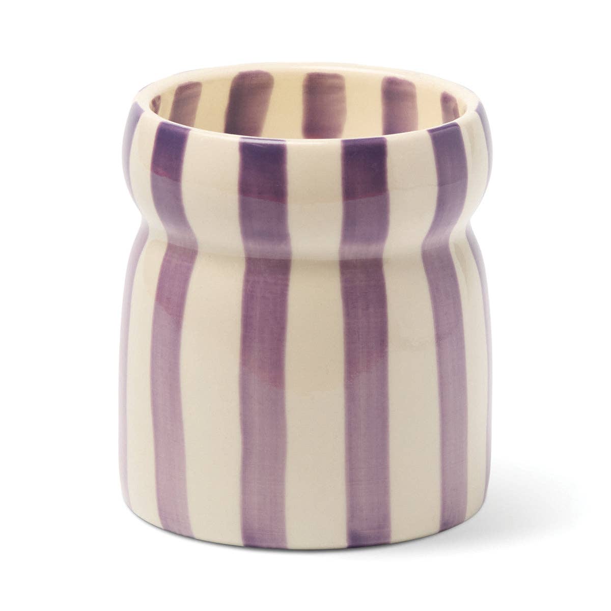 Cabana 6.5oz/184g Purple Striped Ceramic Candle - Waikiki Waters