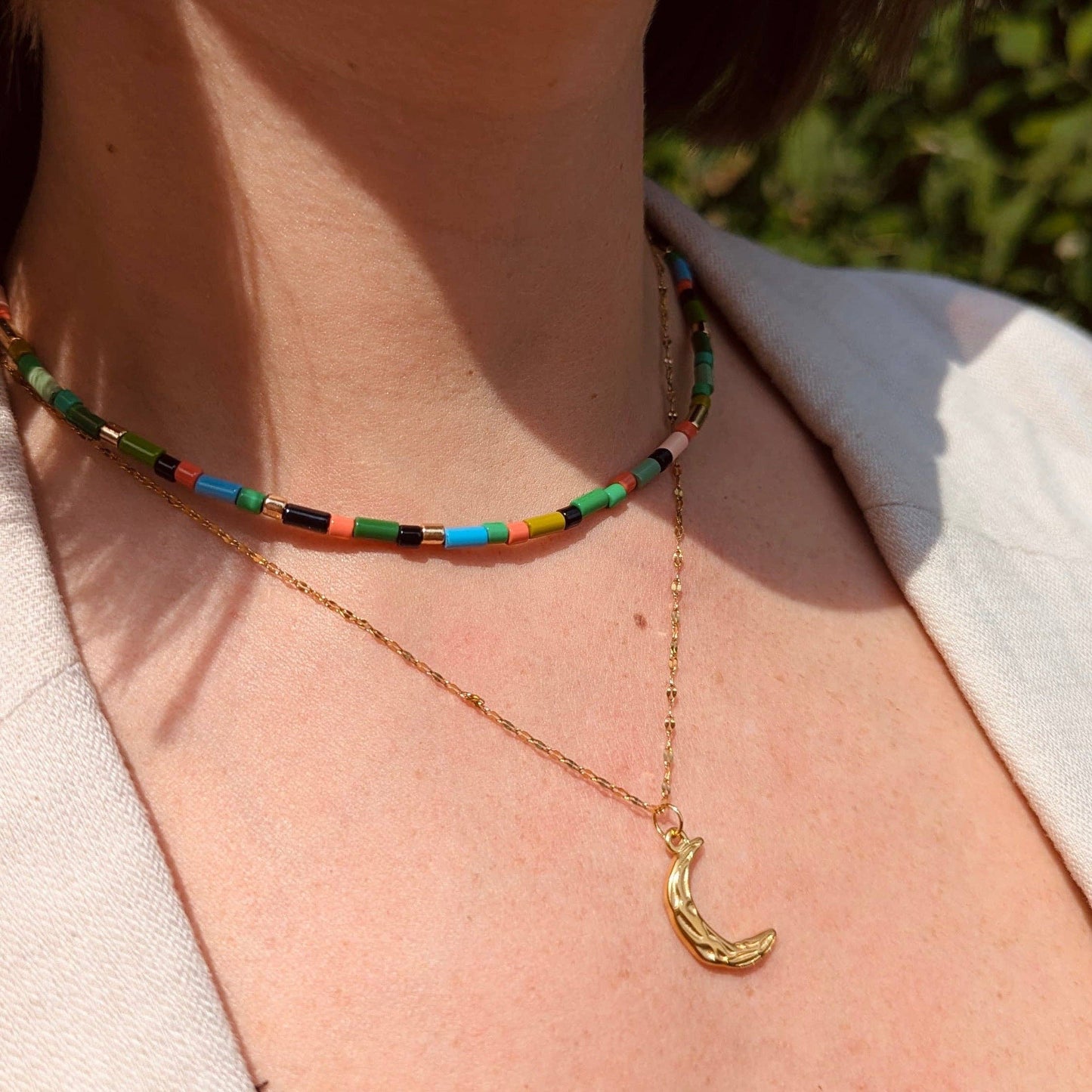 Everyday Hammered Moon Necklace